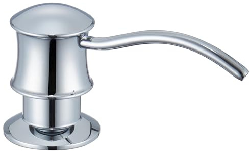 WINKEAR Built in Soap Dispenser for Kitchen Sink Countertop, Brass, Chrome