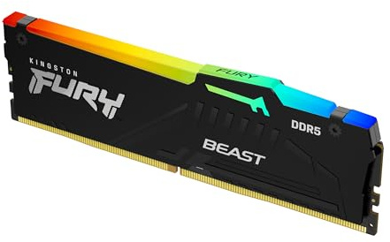 Kingston FURY Beast Schwarz RGB 16GB 6000MT/s DDR5 CL36 DIMM Desktop Gaming Speicher Einzelnes Modul AMD EXPO/ Intel XMP - KF560C36BBE2A-16