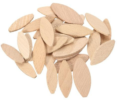 sourcing map 100Pcs Wood Joiner Biscuits, 45x16x3.8mm/54x19x3.8mm/57x24x3.8mm Woodworking Biscuits Joiner Accessories for Carpenters and DIY Projects