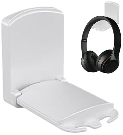 Supporto per cuffie da parete – Supporto da parete per cuffie, robusto supporto per cuffie pieghevole, supporto creativo multifunzionale per cuffie con cuscinetto antiscivolo per camera da letto, sala