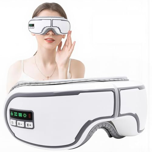 Augenmassage Augenmaske Elektrisches Augenmassagegerät mit Wärme und Bluetooth- Musik Augenpflege- Massagegerät für Augenbelastung trockene Augen