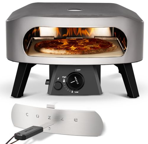 COZZE Mini Pizzaofen Gas 13 Zoll - Kompakter Pizza Ofen Gas Outdoor (50mbar) - Tisch Pizzaofen mit Regulator für kleine Pizzen