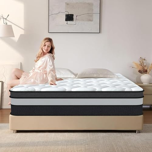 Matelas 140x200 cm Épais 30cm, Certifié Oeko-TEX, Moyenne Ferme H3, matelas Hybride à Ressorts Ensachés Indépendant en Mousse à Mémoire de Forme, Hypoallergénique, Luxe, Soutien Parfait et Durable