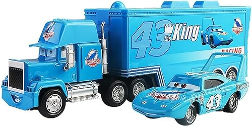 LOHOM LKW und Rennauto für Kinder, Cars Spielzeug, 2-teiliges Set, Fahrzeuge, Figur, Transporter, Modellauto, perfekte Geschenke für Kinder, Geburtstag/Belohnung