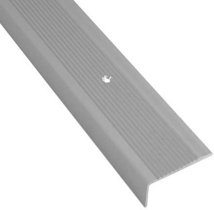 Alu-Treppenkantenprofil - Silber - Rutschhemmendes Rillenmotiv - 42x21x1000mm - 1 Stück