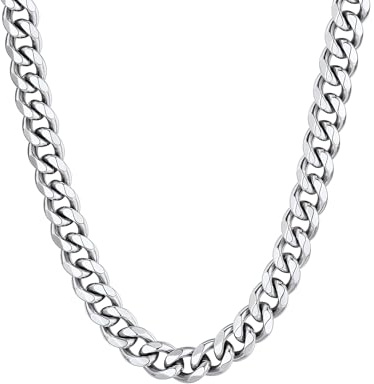 ChainsHouse Männer Kette 9mm Panzerkette Edelstahl Halskette Herren Edelstahlkette Mann Kubanische Kette Herren Gliederkette 55cm Halskette ohne Anhänger Punk Halsschmuck Modeschmuck für Freund