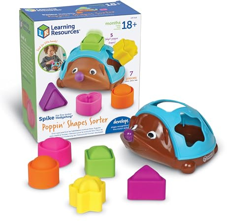 Learning Resources Spike, el Erizo para desarrollar motricidad Fina y clasificar Formas, 18+ Meses, Juguetes didácticos, Juguetes para bebés, Juguetes educativos, Juguetes Montessori.