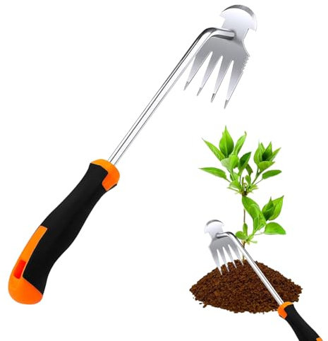 Unkrautjäter, Unkraut Entferner Gerät,Unkrautkralle,Gartenarbeit Hand Unkrautstecher,Unkrautstecher Edelstahl,Gartengeräte zum Entfernen von Gartenunkräutern