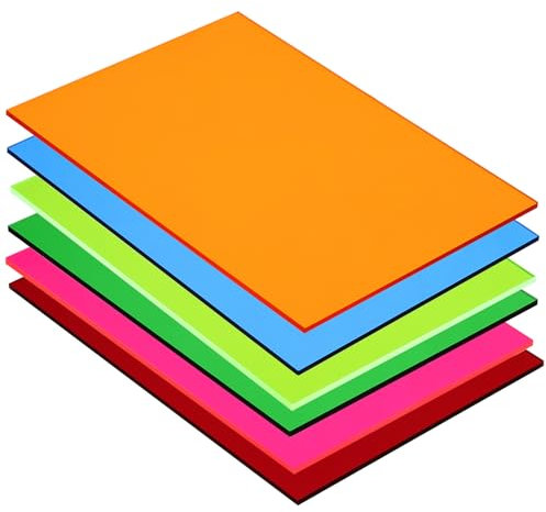 QUARKZMAN 6 Stück PMMA Acrylplatten Farbige Transparente 7 x 5 Zoll 6 Farben Acrylplatten für DIY-Projekte, Kunst, Basteln, Lasergravur & -schneiden
