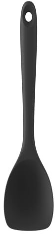 U-Taste Spatola in silicone: cucchiaio da cucina resistente al calore fino a 315°C, flessibile e senza cuciture, con ampia forma a cucchiaio per mescolare, amalgamare, mescolare e servire (Nero)