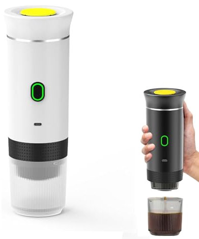 Eznaobo Macchina per caffè portatile, 3 in 1, macchina per caffè espresso elettrica portatile, 12 V espresso macchina da caffè ricaricabile, per ufficio, viaggi, casa, compatibile con capsule K-Cup e