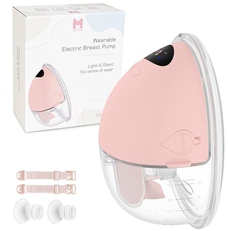 MUTOUHE Milchpumpe Elektrisch, Tragbar Milchpumpe Handsfree, 4 Modi und 12 Stufen, Geringer Geräuschpegel, Elektrische Milchpumpe Freihändig mit 19/21/24 mm Flansch