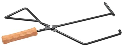 KONTONTY Pinza de Barbacoa de Metal con Mango Ergonómico para Camping Clip de Resistente para Manejar Troncos