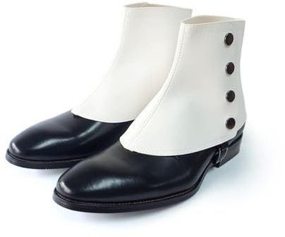 OSEMIOKA Men's 1920s Gangster Snap Spats Vintage Shoe Covers Regular Fit