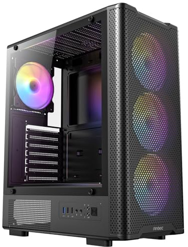 ANTEC VX-310 ARGB Boîtier PC Gaming Tour Moyenne ATX, Micro-ATX, ITX, Noir