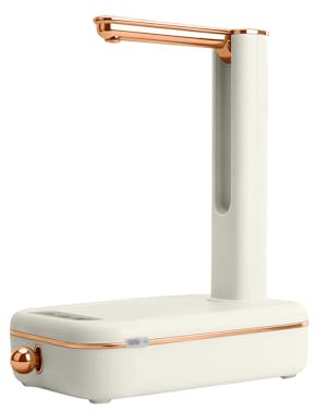 Distributeur d'eau Électrique Rechargeable par USB – sans BPA & Conforme aux Aliments, Pompe à 3 Niveaux de Débit pour Camping/Minicamper/Maison/Bureau, Batterie 800 mAh (Blanc)