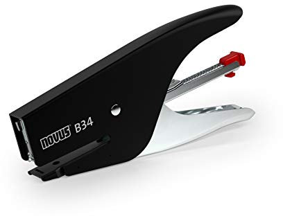 Novus Heftzange B 34 (15 Blatt Heftleistung, Heftklammertyp 7/45, Metall) schwarz/grau