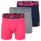 New Balance Men's 6 Boxer Brief Trunk Underpants Fly Front with Pouch, 3-Pack, Pink Zink/Pigment/Steel, Medium