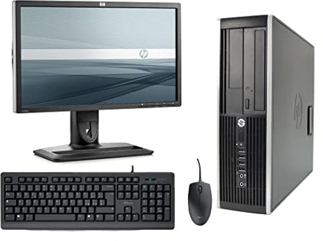 HP Elite 8200 - Ordenador de sobremesa Completo + Pantalla 22 pulgadas(Intel Core I5-2400, 8GB RAM,SSD de 240 GB, DVD, Windows 10 Profesional, Negro (Reacondicionado)