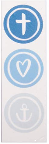 Rayher 31615376 Wachsmotiv Glaube Liebe Hoffnung, royalblau, 9,5 x 3 cm, 1 Stück, zum Gestalten von Kerzen (Firmung, Konfirmation, Taufe, Hochzeit etc.), Blautöne