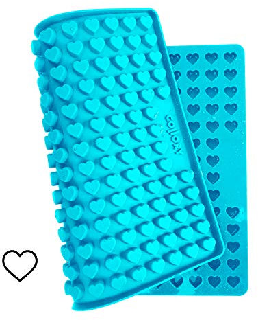 Collory Backmatte Hundekekse für MINI (1,5cm) HERZ FORM Leckerlis, Silikon Backform, Pralinenform, Schokoladenform, Hitzebeständig, Lebensmittelecht & Bpa-frei