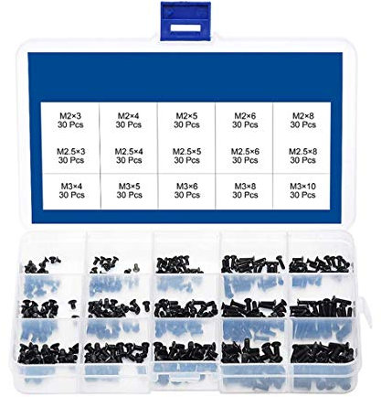 CYH Vis Universel Portable à Tête Plate - 450 Pièces, M2, M2.5, M3, Ordinateur Portable Kit de Réparation