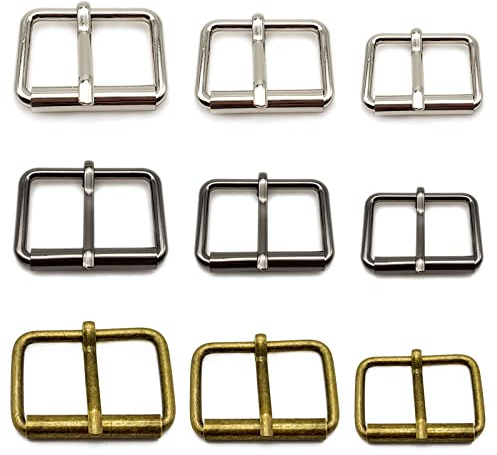 TTYSHIP® 45 st bältesspänne, 20 mm/25 mm/30 mm metallrullspänne för bälten, väskor (silver, brons, pistolfärg)