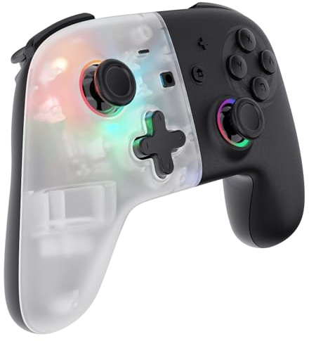 Oniverse White Star Wireless Switch Controller - Pro Switch Controller - Bluetooth LED-kontroll för Switch, OLED-brytare, Lite Switch (iOS och Android) - vibration - Turbo-läge - 6-axlig gyroskop