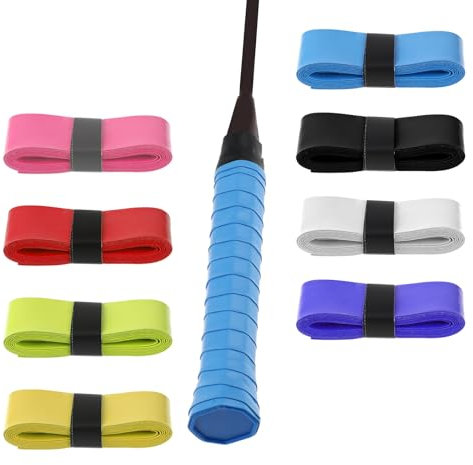 Bewudy 8 Stück Farbiges Griffband Tennisschläger, 110cm Selbstklebend Tennis Griffband Badmintonschläger Rutschfestes Overgrip Griffbänder für TennisschläGer Badminton SchläGer Golfstange Baseball