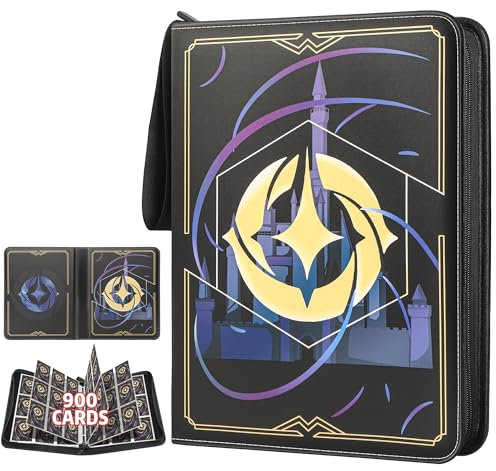 TCGUARD Album per carte Lorcana, album di carte da collezione Premium con 900 scomparti, compatibile con carte Lorcana, rilegatura per carte TCG e raccolta di presentazioni (nero 9)
