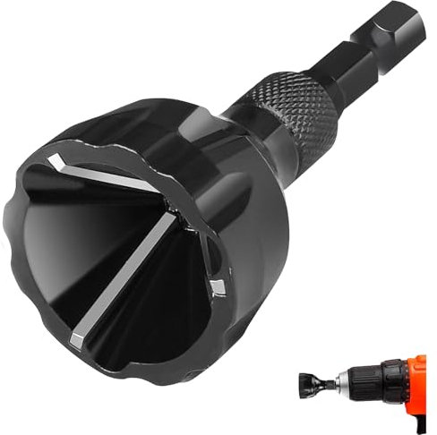 Chamfer Tool External Deburring Chamfer Tool Black 3 mm-20 mm Steel Hex Shank Deburring Tool Deburring Metal Tool Removable Deburring for External Chamfers Screws Bolts Pipes