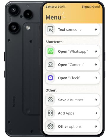 Chatsie Simple Mobile Phone | Designed For Senior Users | No Icons | Voice-Enabled Texting | 50MP Camera | With Phone Case, Charger and Screen Protector