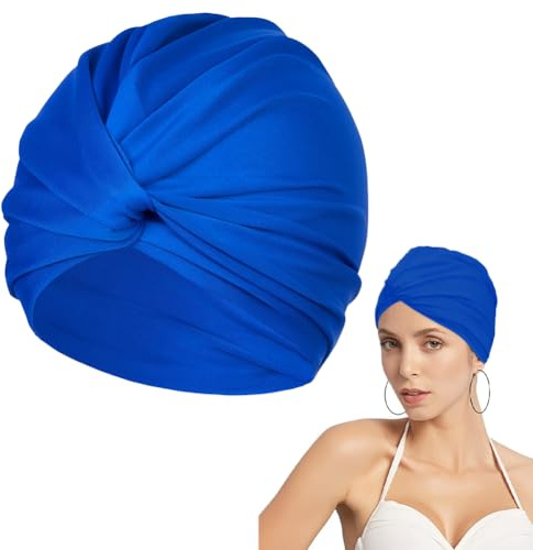 Bonnets de Bain Élastique, Bonnet de Natation en Tissu Polyester, Bonnet de Bain Piscine, Bonnet de Bain Femme et des Hommes, pour Cheveux Longs, Bonnet de Bain pour Cheveux Longs