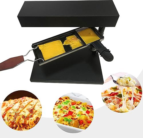 Fundidor de queso Raclette: calentador de fusión de parrilla de queso eléctrico comercial, calentador de queso de encimera para media rueda de queso, calentamiento rápido de 600 W