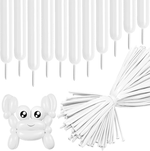 Modellierende lange Luftballons, 100 Stück, 260 Q, weiß, lang, Latexballon, weiß, drehbar, magische Ballons für Tierform, Geburtstag, Hochzeit, Kinderparty, Dekoration