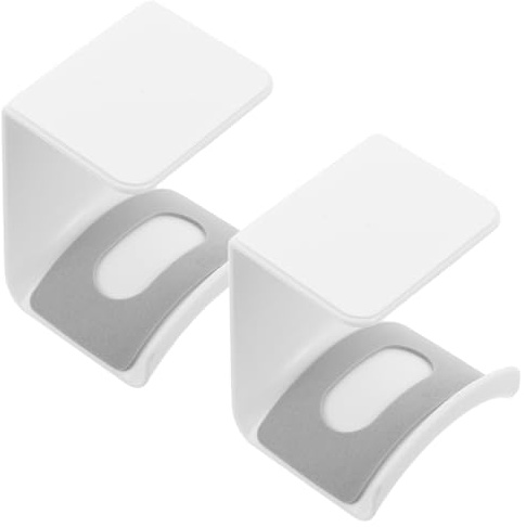 Kisangel Lot de 2 Supports de Casque Audio Blancs à Suspendre sous Bureau sans Perçage Compatibles Écouteurs et Paquet à Dos Support Mural Pratique pour Rangement et Organisation ou