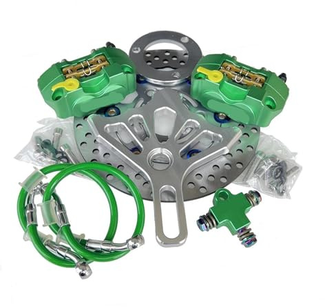 Motorcykel 2-delade Bromsok Med 220 Mm Bromsskiva För Bakre Plattgaffelbromssystem För Skotermotorcykel Modify(D)