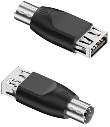 QIANRENON PS2 to USB Mouse Keyboard Converter PS/2 Male to USB A Female Adapter PS2 Plug to Type A Socket Connector, Not Support Hot Swapping, for PC Barcode Scanner, 2Pcs