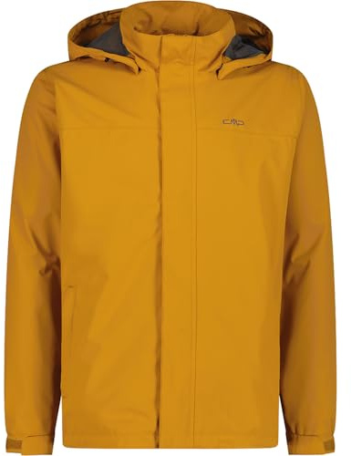 CMP Men's Hoodie Button Rain Jacket Rain Jacket Hardshell Jacket, Orange505, 40