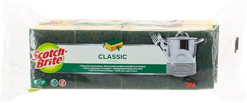 Scotch-Brite Classic Grip Sponge 8 per pack ,Green