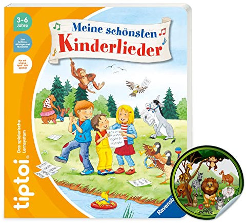Ravensburger tiptoi ® Buch | Meine schönsten Kinderlieder + Kinder Tier-Sticker, Liederbuch ab 4 Jahren
