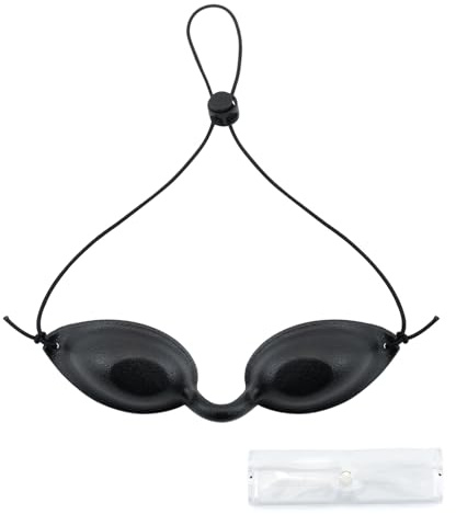 Mebamce Lunettes de bronzage de sécurité et protection contre la lumière durable avec sacs transparents pour les patients en IPL, UV, thérapie par lumière LED infrarouge pour bronzage sur la plage –
