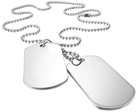 LATRAT - Collar con colgante militar, estilo y acero inoxidable para hombre y niño