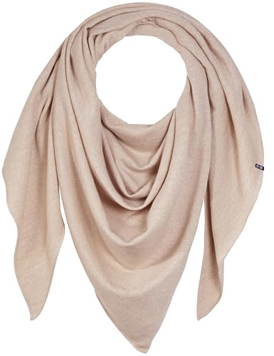 Enter the Complex® damhalsduk, triangulär halsduk, halsduk, 100 % merinoull, Beige, 240 x 100 cm