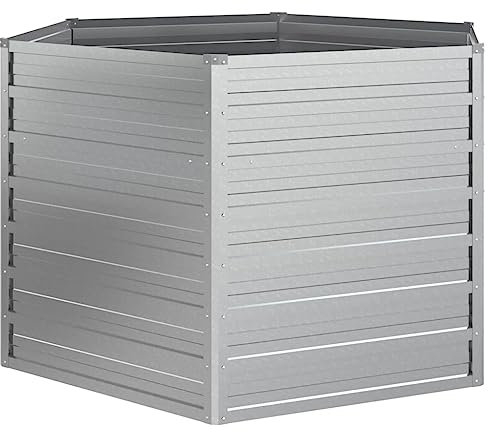vidaXL Garten-Hochbeet 129x77 cm Verzinkter Stahl Silber