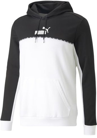 PUMA ESS Block x Tape Hoodie TR, Herren Schweiß, PUMA Black,