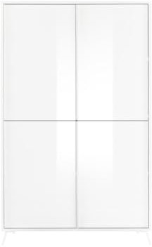 PRICE FACTORY just for you Buffet 4 Portes Collection Sky. Coloris Blanc laqué Brillant