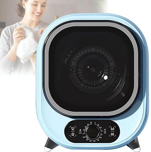 DPQYJPP Asciugatrice ventilata da 5 kg, asciugatrice compatta da 450 W, Vasca in Acciaio Inossidabile e Dispositivo di filtraggio, asciugatrice Portatile a carico Frontale Indipendente,Blue