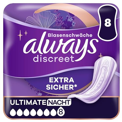 Always Discreet Ultimate Night - Confezione da 8 inserti per incontinenza da donna