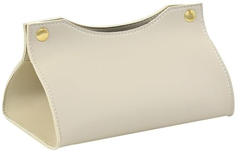 Boîte à Mouchoirs en Cuir de Style Nordique - Distributeur Pliable pour la Maison - Porte-Serviettes en Papier (Blanc)